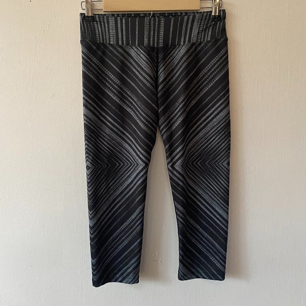 Prana Cropped Yoga Leggings Womens Small Black Gray‎ Athleisure Y2K Activewear